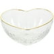thumbnail image 1 of Tazón de postre de cristal tazón de corazón de vidrio con recorte dorado para servir bocadillos de ensalada de frutas, 1 of 5