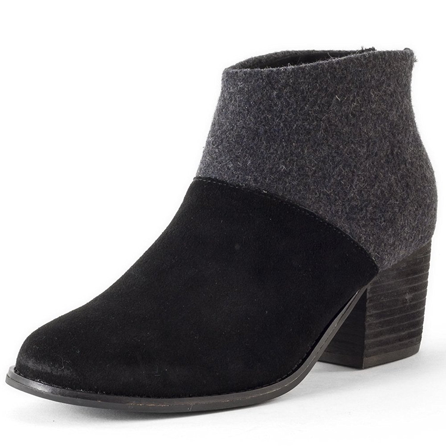 toms black leather leila booties