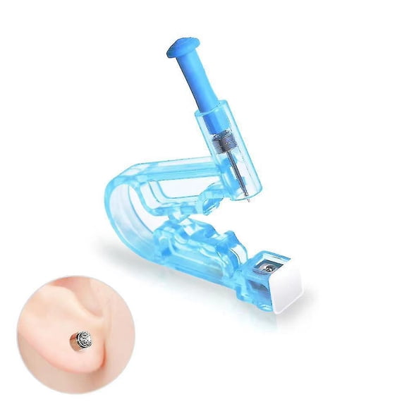 Disposable Safety Ear Piercing Guns With Ear Stud Asepsis Pierce Kit Manual Safe No Pain10pcs-blue
