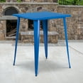 thumbnail image 2 of Flash Furniture Commercial Grade 31.5" Square Blue Metal Indoor-Outdoor Bar Height Table, 2 of 4
