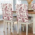 thumbnail image 2 of Chair Covers Set of 4 Red Garden Landscape Chair Slipcover Protector Stretch Chair Covers Chinese Style Plant Chair Back Covers for Dining Chairs Kitchen Dinner Home Party Decor, 2 of 9
