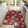 thumbnail image 4 of Kitchen Rugs Sets Of 2,Red and Black Christmas Snowflake Pattern Anti Fatigue Kitchen Mat Rugs Non Slip Washable,Decorative Kitchen Floor Mats for Kitchen,Sink,Laundry,17"x47"+17"x47", 4 of 5