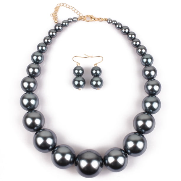 Europa y Estados Unidos collar exagerado simple imitación perla clavícula cadena