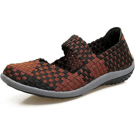 Womens Curly Type Ballet Flats Slip On Comfort Loafers Omagie Woven Shoes