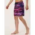 thumbnail image 2 of INSPIRE CHIC Shorts de ba?o con estampado de color en contraste de cintucon cordón de verano pahombre Púrpu34, 2 of 6