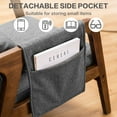 thumbnail image 4 of spanspace Accent Chair Mid-Century Modern Chair with Side Pocket, Lounge Armchair with Lumbar Pillow & Solid Wood Frame for Living Room Balcony Bedroom, Grey, 4 of 8