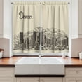 thumbnail image 2 of Ambesonne Colorado Kitchen Curtains, Denver City Skyline Sketch, 55"x39", Beige Dark Brown, 2 of 3