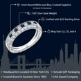 thumbnail image 2 of Gem Stone King Blue and White Created Sapphire Wedding Band Ring for Women | 925 Sterling Silver | 1.00 Cttw | Wedding Anniversary Promise Ring for Women | Size 9, 2 of 5