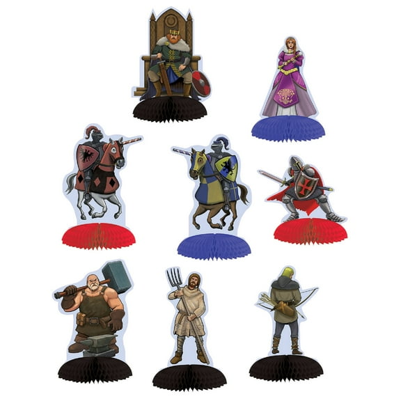 Beistle 96-Pieces Medieval Ages Characters Mini Party Table Centerpieces 5.25”