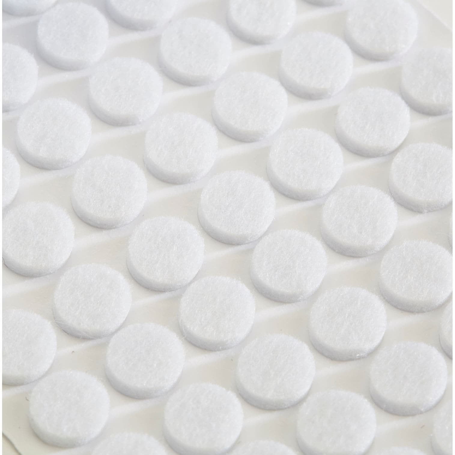 Heavy Duty Self-Adhesive Felt Pad Bumpers, 3/8 Diameter, 1/8 Height,  Round, White, Pack of 168