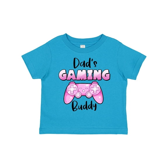 Inktastic Dad's Gaming Buddy- Pink Controller Boys or Girls Toddler T-Shirt