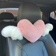 thumbnail image 2 of Jkung Car Headrest Pillow Breathable Wear-Resistant Heart Shape Neck Support Pillow Seat Back Cushion Car Interior Decoration, 2 of 8