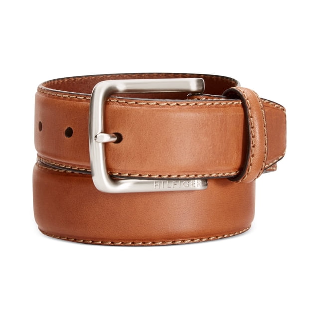 Tommy Hilfiger Mens Contrasting Stitch Belt, Brown, 44