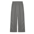 thumbnail image 5 of LIJCC Girls Drawstring Sweatpants High Waist Elastic Waist Wide Leg Athletic Joggers Solid Color Workout Casual Pants(Dark Gray,5-6 Years), 5 of 7