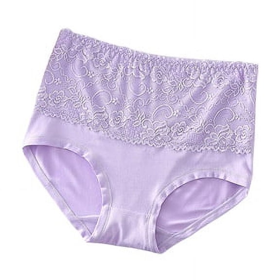 HAOYUNL Womens Plus Size Underwear Panties Womens Widened Briefs Cotton Panties Soft High Waist Breathable Briefs 4Pack