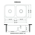 thumbnail image 2 of Ruvati 32-inch Low-Divide 50/50 Double Bowl Undermount 16 Gauge Kitchen Sink, 2 of 13