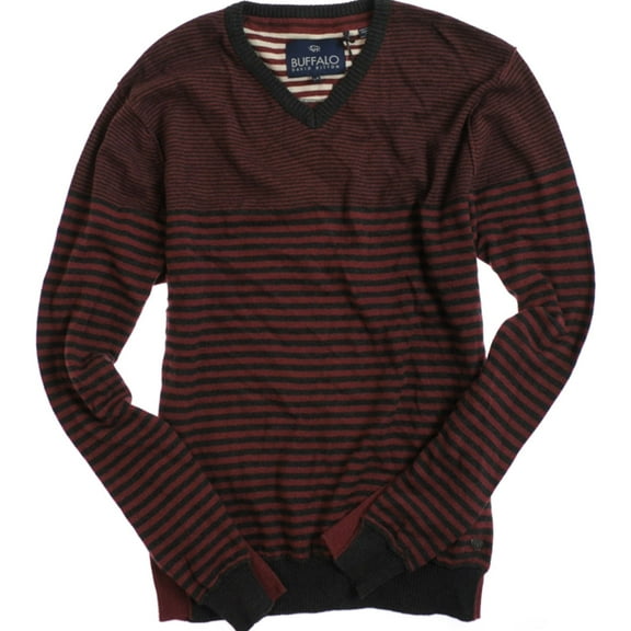 Buffalo David Bitton Mens V-neck Knit Sweater, Red, XX-Large