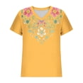 thumbnail image 5 of Sexlip Womens Swimsuit Set Vibrant Floral Embroidery Cover Up Design V Neck Short Sleeve Relaxed Silhouette Sun Protection Fabric for Beach Wear Yellow XXL, 5 of 5