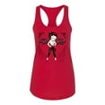 thumbnail image 2 of Wild Bobby, Betty Boop Sugar and Spice Wink Betty Boop Ladies Racerback Tank Top, Red, Small, 2 of 5