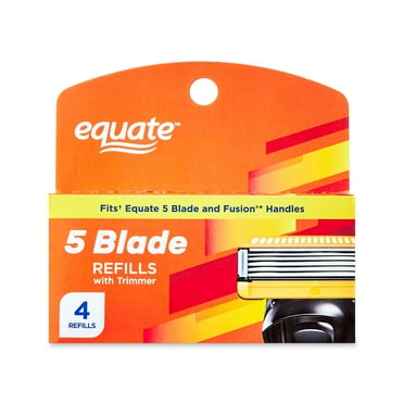 Equate Men's 5 Blade Refills, Cartridges Fit Equate 5 Blade & Gillette® Fusion® Handles (4 Count)