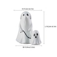 thumbnail image 3 of Liamobondopolis Whimsical Ghost Dog Resin Figurine with Leashed Mini Floral Ghost for Halloween Tabletop Fireplace Mantel Fall Seasonal Decor 6.1 In, 3 of 6