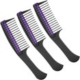 thumbnail image 1 of 3 paquetes de peine para el cabello con rodillo, peine desenredante con rodillo, peine para el cabello con rodillo integrado, peine antiempalme para tinte para el cabello de peluquería (negro morado), 1 of 2