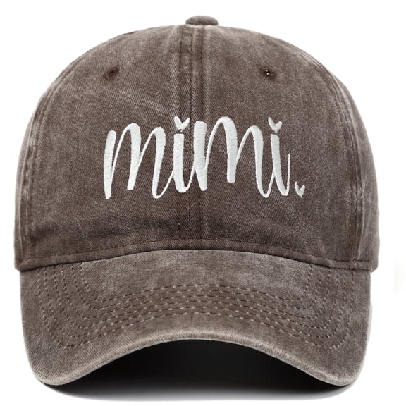Bibifish Womens Vintage Washed Distressed Baseball Cap "Mimi" Letter Embroidery Detail Cap Soft Comfy Casual Daily Outdoor Activities Ladies Cap