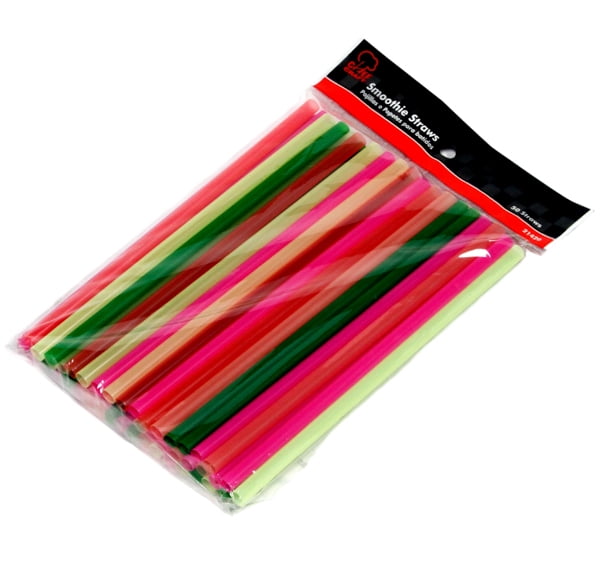 Chef Craft Neon Smoothie Straws, 8 inch 50 Piece Set