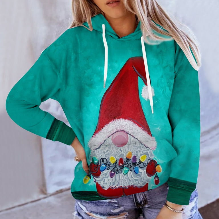 Deals of the Week Day Women s Christmas Elf Graphic Hooded Unisex