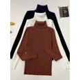thumbnail image 1 of Lot de 3 Chandails à Col Roulé Tricotés pour Femmes, Doux et Confortables, Couleurs Unies, Chandails d'Hiver, 1 of 12