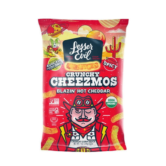 LesserEvil Cheezmos, Blazin' Hot Cheddar, 7oz