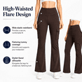thumbnail image 3 of MASKERT Women's Fleece Lined Flare Pants, High Waisted Stretch Casual Pants, Water Resistant Warm Pants with 4 Pockets for Outdoor Travel and Daily Wear, 3 of 9