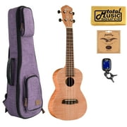 Oscar Schmidt OU2TF Tenor Flame Maple Ukulele, w/ Purple Sonoma Case Bundle