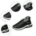thumbnail image 7 of Womens Slip on Snow Boots Waterproof Leather Furry Lined Winter Loafers Cold Weather Outdoor Nonslip Sneakers Black 6.5, 7 of 7