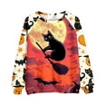 thumbnail image 5 of DOSUKRAI Halloween Crewneck Sweatshirts Women 2025 Trendy Cute Ghost Graphic Long Sleeve Sweatshirt Spooky Season Sweaters Multicolor,S, 5 of 5
