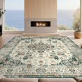 thumbnail image 2 of Design&I 4'x6' Washable Area Rug Snag-Free Skid-Resistant Medium Boho Mirrored Vintage Distressed Farmhouse Scrolls Bathroom Scroll for Home Office, Under Desk, 2 of 7