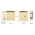 thumbnail image 2 of CRL SGCU1SB Satin Brass Square Style Notch-in-Glass Fixed Panel U-Clamp, 2 of 7