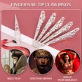 thumbnail image 4 of Paquete de 10 anillos de garra con punta de uña para dedo, disfraz de reina antigua, anillos de garra con punta de dedo, accesorio de decoración para espectáculo de danza dramática de Cosplay, 4 of 8