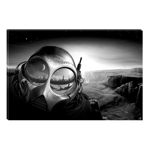 Startonight Canvas Wall Art Black and White Abstract Save the Planet, Dual View Surprise Artwork Modern Framed Ready to Hang Wall Art 100% Original Art Painting 31.5 x 47.2 inch