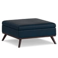 thumbnail image 1 of Owen 36 in.W Coffee Table Storage Ottoman in Distressed Dark Blue Faux Leather, 1 of 16