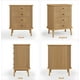 thumbnail image 4 of Yeshouse Cómoda de mimbre estilo bohemio con 4 cajones, tocador para dormitorio con tiradores y patas resistentes, aparador de almacenamiento para sala de estar o recibidor, 4 of 7