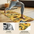 thumbnail image 4 of Beige Sunflower Butterfly Pattern Hot Yoga Mat Towel Non Slip for Hot Yoga - Quick-Drying Yoga Mat Cover with 4 Corner Pockets with Travel Bag - Hot Yoga Towel Non Slip 70"x26", 4 of 6
