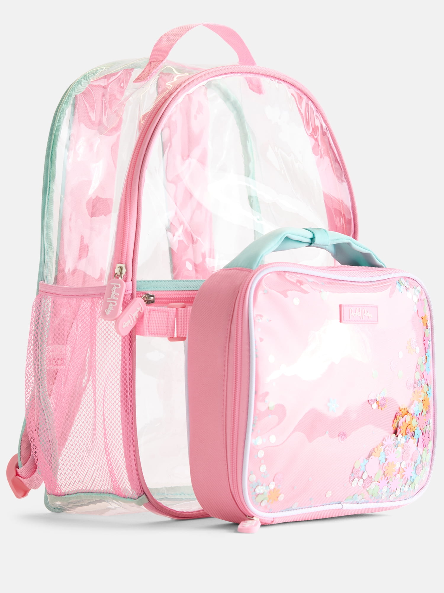 Packed Party Girls Confetti Clear Backpack and Lunch Box Set