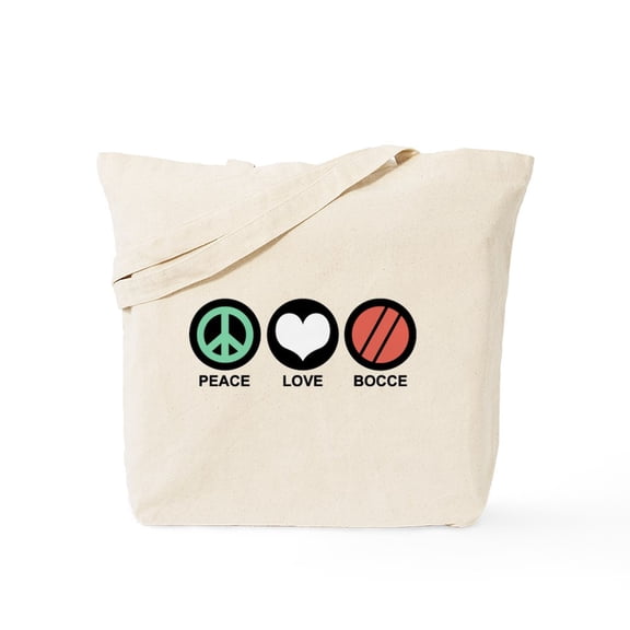CafePress - Peace Love Bocce Tote Bag - Unisex Canvas Tote Bag, Beige, 1-Piece