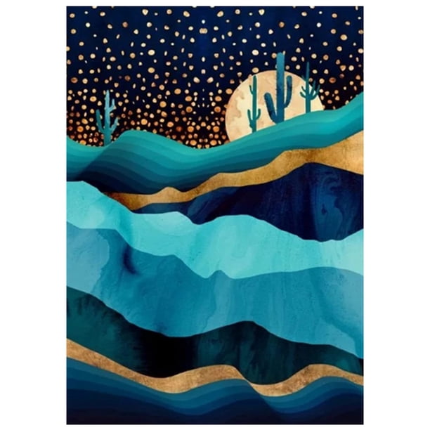 Kit de Pintura de Diamantes, Pintura de Arte de Diamantes 5D DIY Pintura de Paisaje Abstracto para DecoracióN de Pared del Hogar Regalo (11,81 X 15,75 Pulgadas)