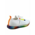 thumbnail image 2 of Gabby Rainbow Sole Knit Sock Stretch Elastic Mesh Slip On Fashion Sneaker ( White, 9), 2 of 2