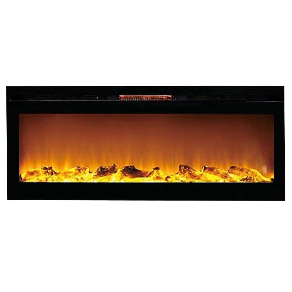 Gibson Living GL2060WL Reno 60 Inch Log Built-In Recessed Wall Mounted Electric Fireplace