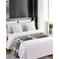 thumbnail image 4 of Xipuska Oil Painted Bed Runners for King Size Bed, Decorative Bed Throws for Foot of Bed, Blue Yellow Tree Impressionist Forest Bed Runner Sofa Throw Bedding Scarf Protector Slipcover for Bedroom, 4 of 6
