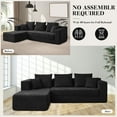 thumbnail image 4 of 106.5” Sectional Sofa with Chaise, YINIX 3 Seater L-Shaped Sofa  Couch for Living Room, Black, 4 of 7