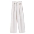 thumbnail image 2 of Pantalones de mujer Pantalón largo de pierna ancha holgada informal de cintura alta de primavera, Blanco, S seitruly AP001416-04B, 2 of 7